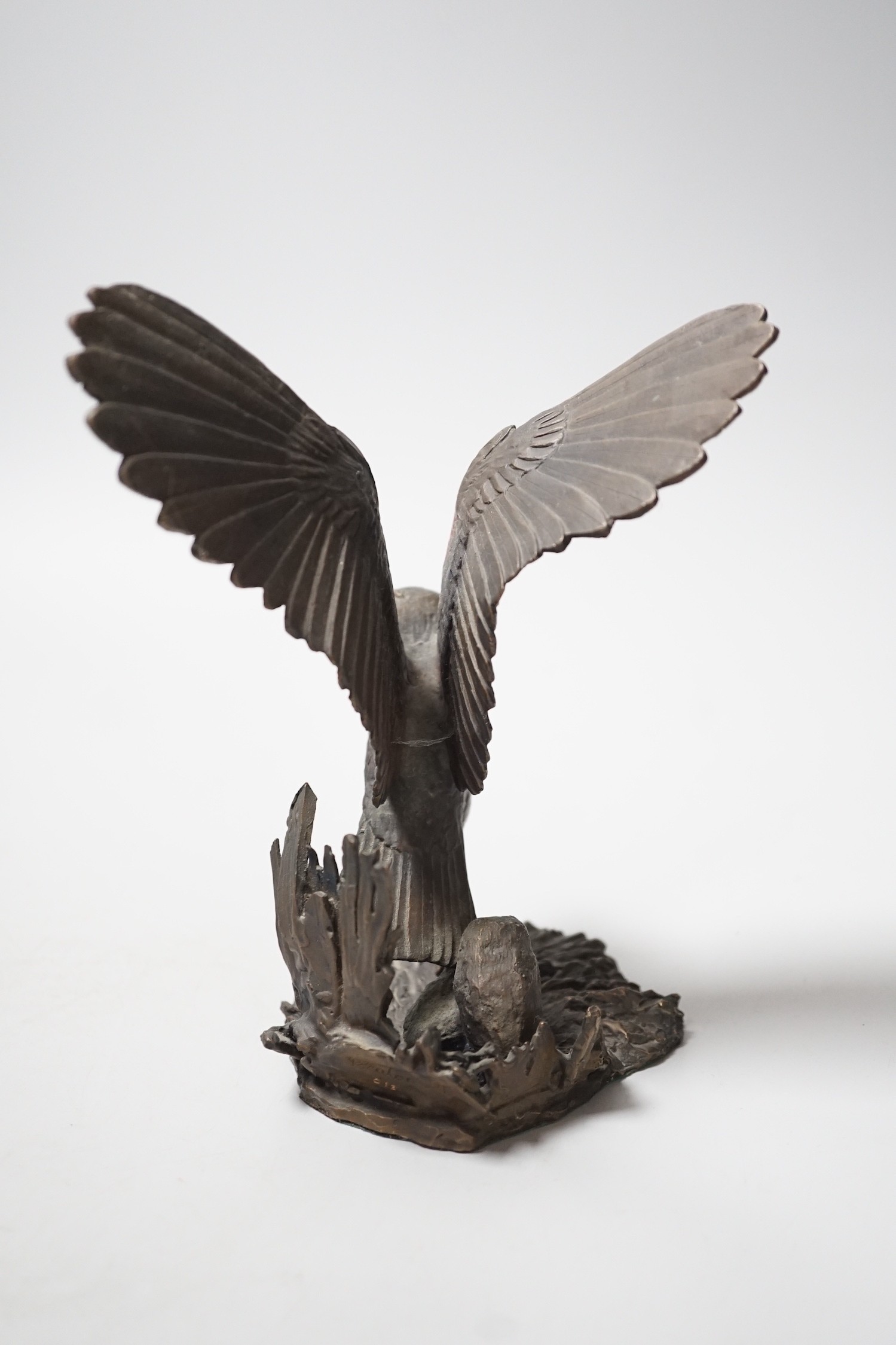 Paul Eaton - a limited edition bronze owl, signed and dated ‘91. Numbered 013. 16.5cm